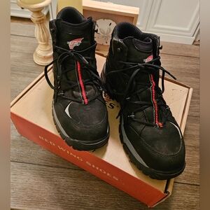 Men's Black and Red Hiking /Work Steel Toe Boots